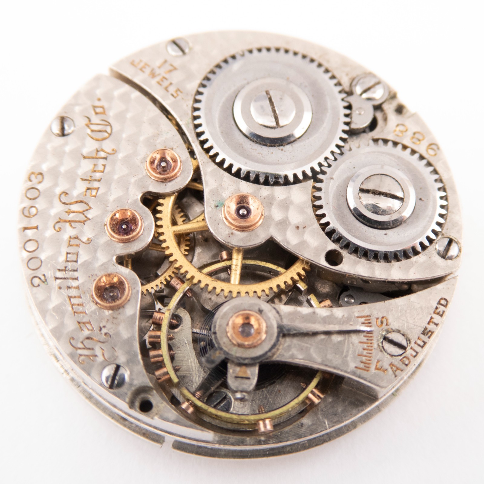 Hamilton Grade 988 6/0-Size 17-Jewel Antique Pocket Watch Movement