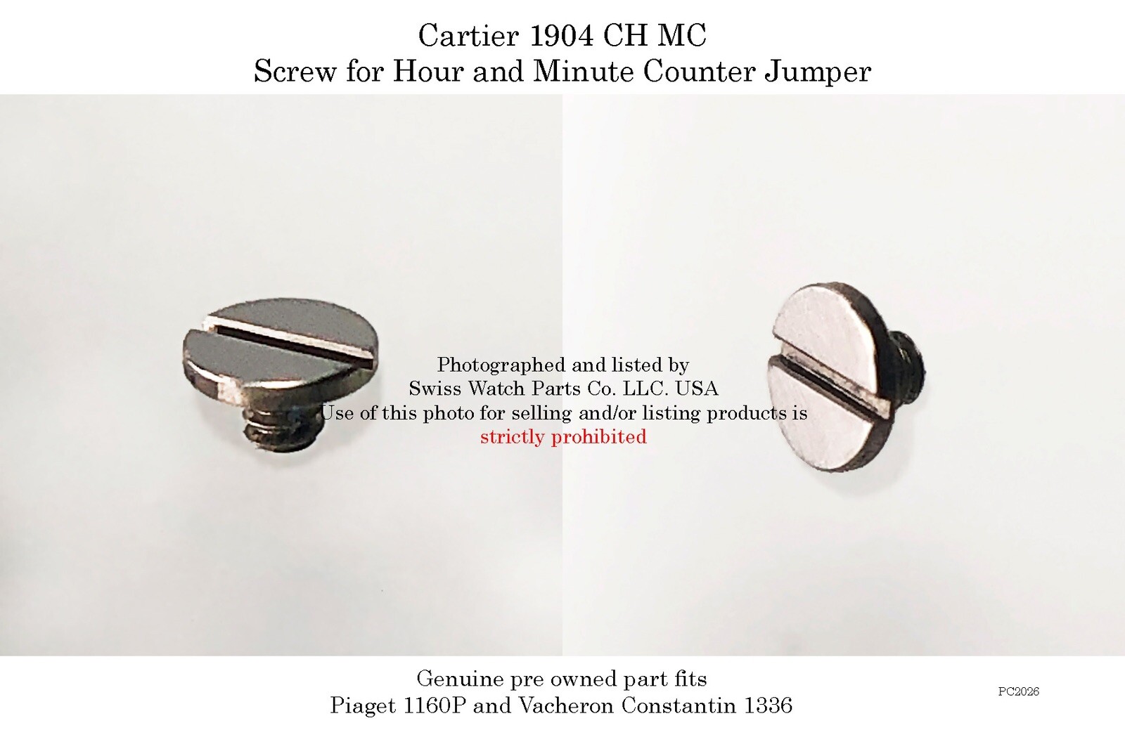Cartier cal 1904 CH MC Screw For Hour & Minute Counter Driving Wheel Watch Part