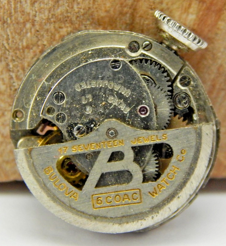 Vintage 1957 Bulova 6COAC automatic 17 jewel ladies wrist watch movement w/ dial