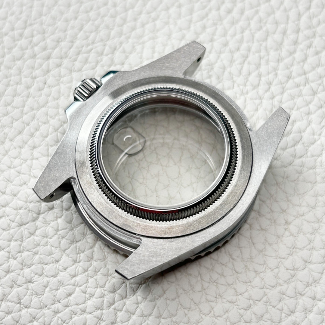 40mm Hulk Green Silver Brushed Watch Case Sapphire Glass 20ATM Fit NH35 NH36 Mod