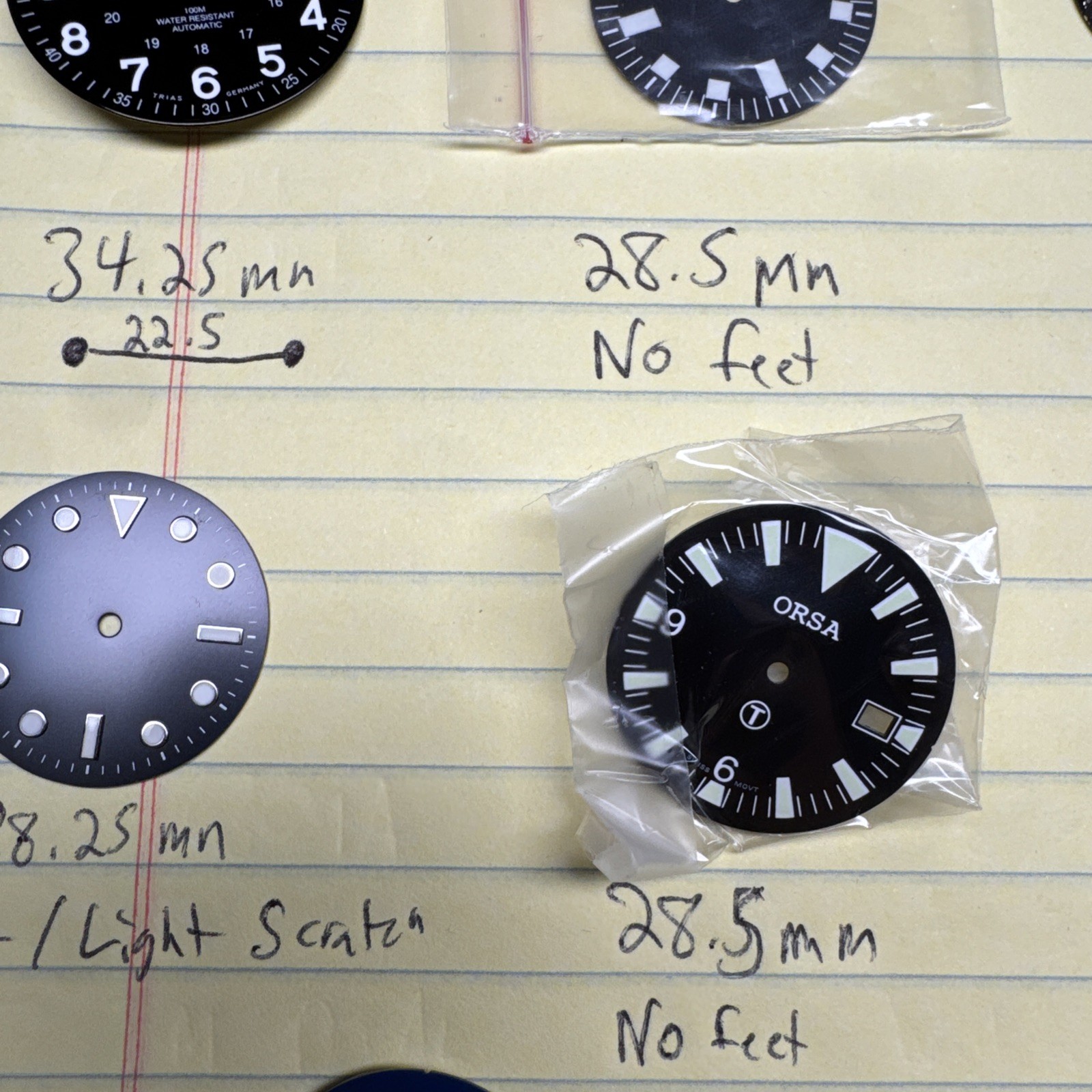 15 Watch Dial Lot MOST NEW 28.5 28mm 29.5 40.5 NH35/36