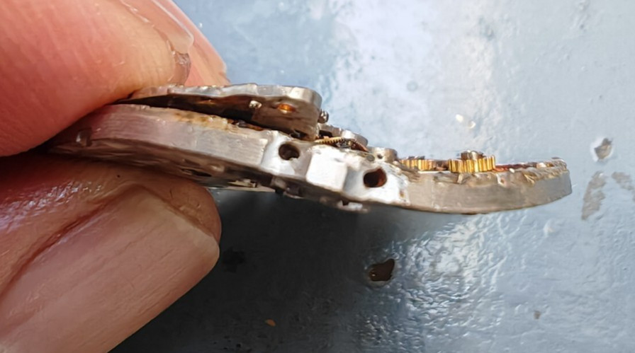 Orig ROLEX CAL 3136 movement INCOMPLETE DAMAGED, crushed for parts project