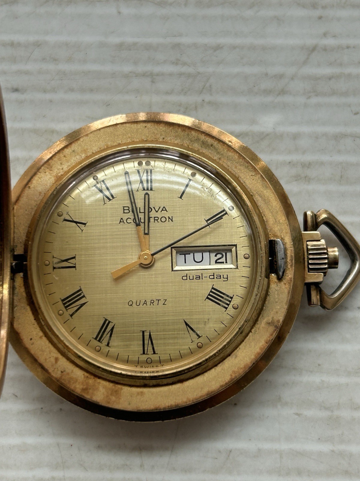 Bulova Accutron Quartz Swiss Pocket Watch for parts or repair