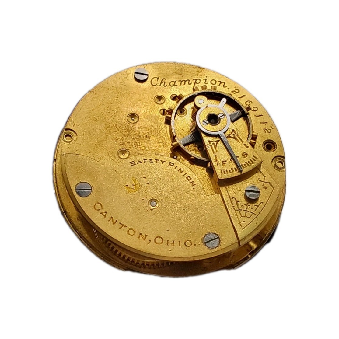 Hampden Champion 18s Movement Sunk Enamel Dial Pocket Watch Parts 326