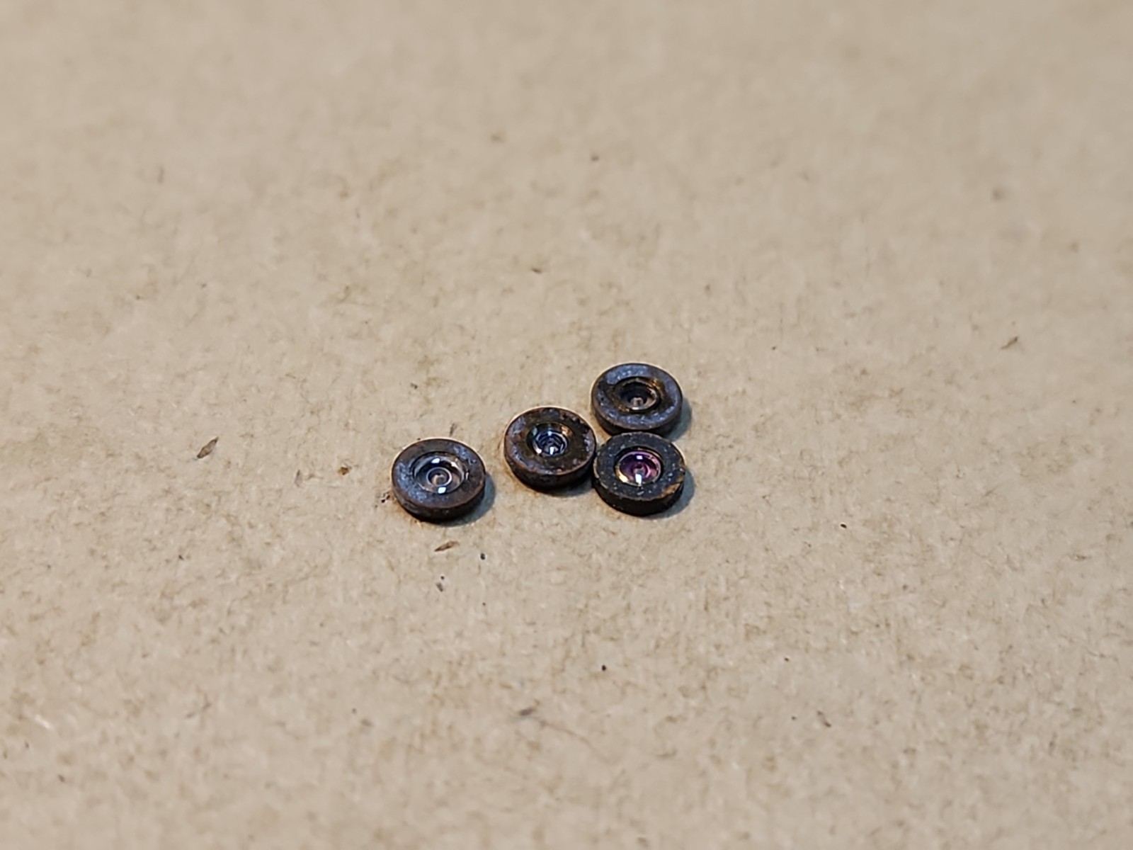 Lot Of 4 Rockford 18s Pocket Watch 2.71mm Diameter Hole Jewels Parts Spares