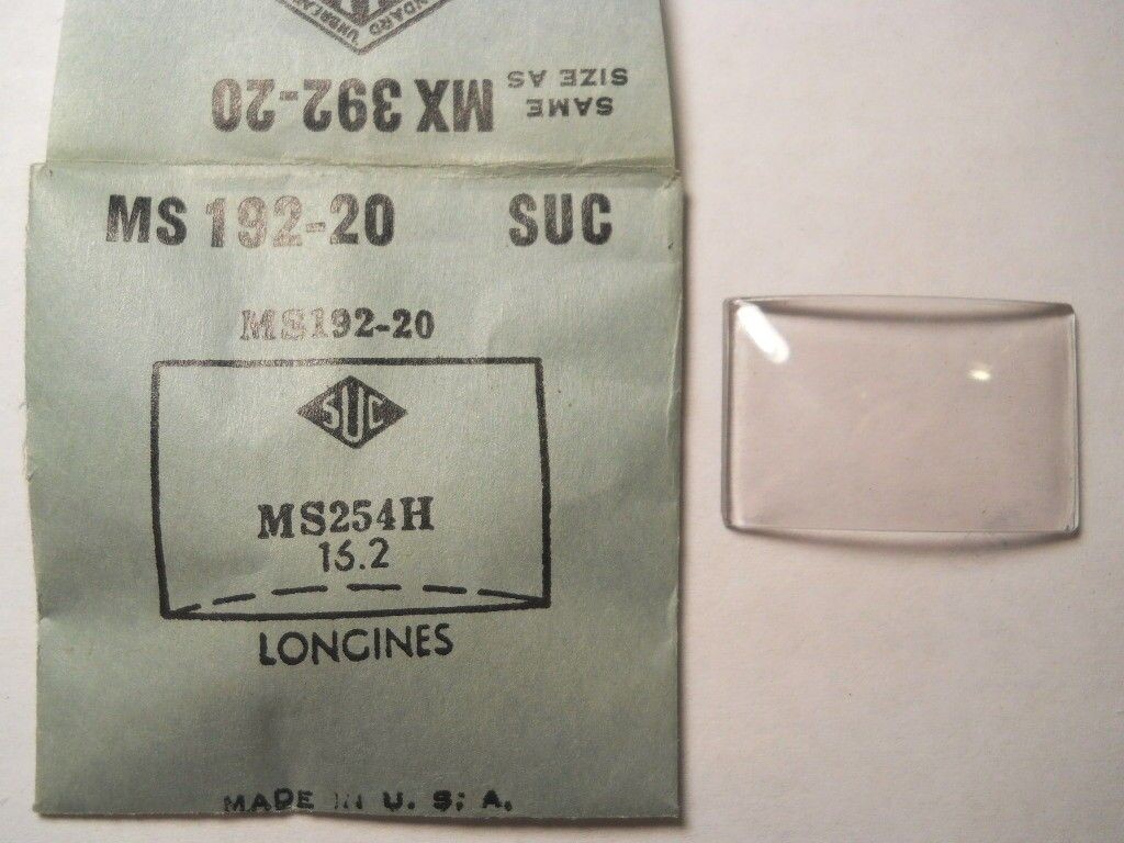 SUC MS192-20 Watch Crystal For Longines Coronation – 25.4 x 16.2 mm Replacement