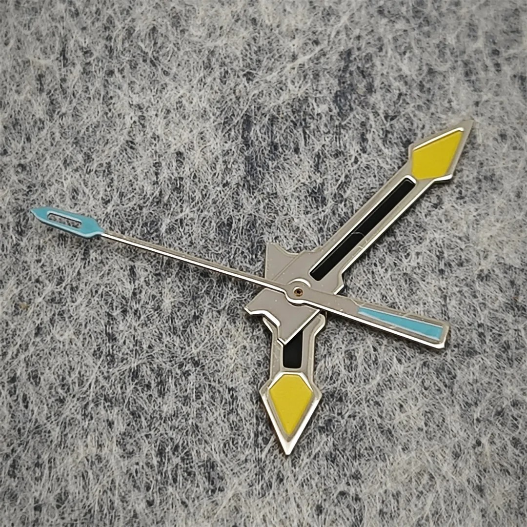 Modified Mechanical Watch Hands Movement Yellow Blue Fit For Nh35/Nh36/4r/7s