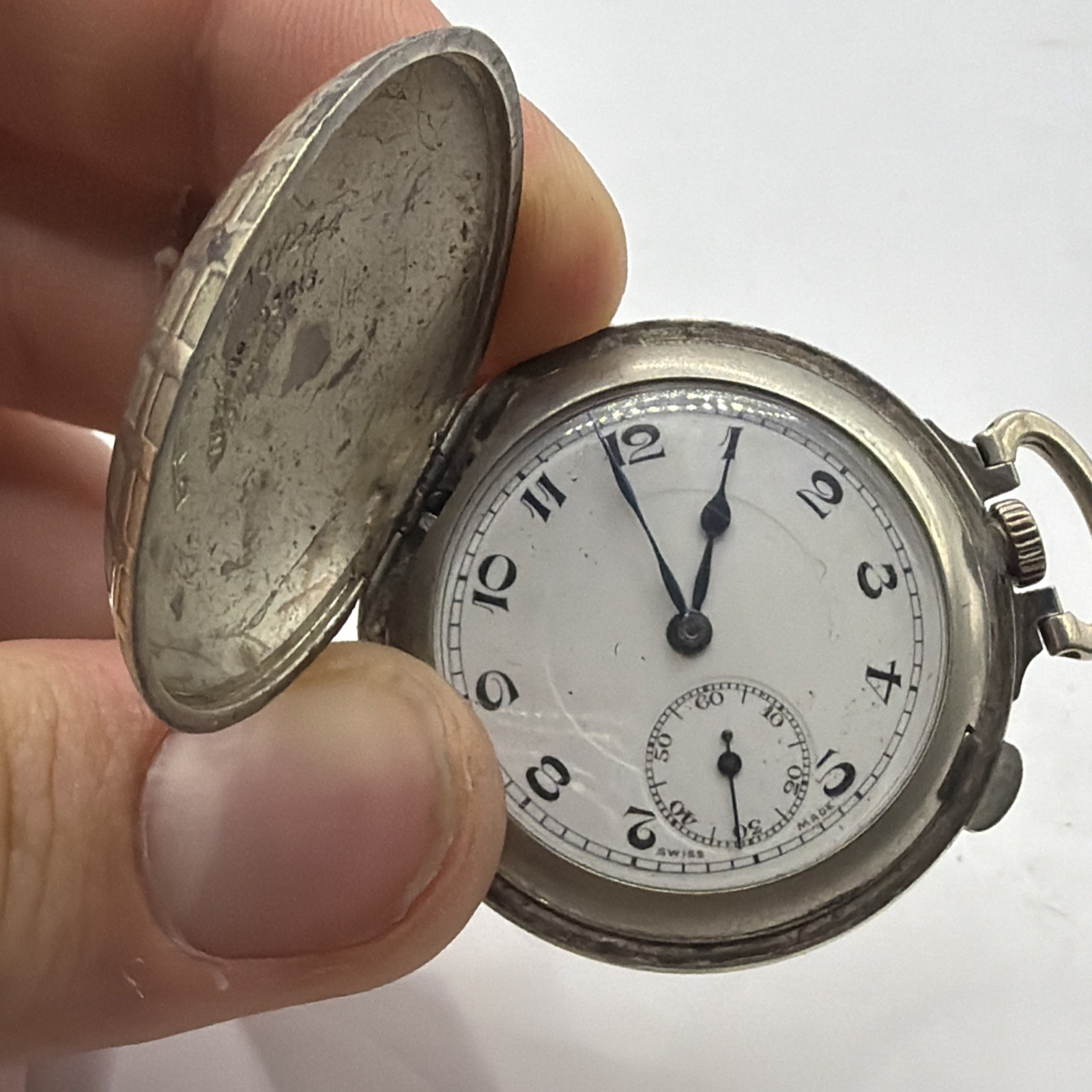 Antique Brevet USA Military Golf Ball Trench Pocket Watch Running 15 Jewels
