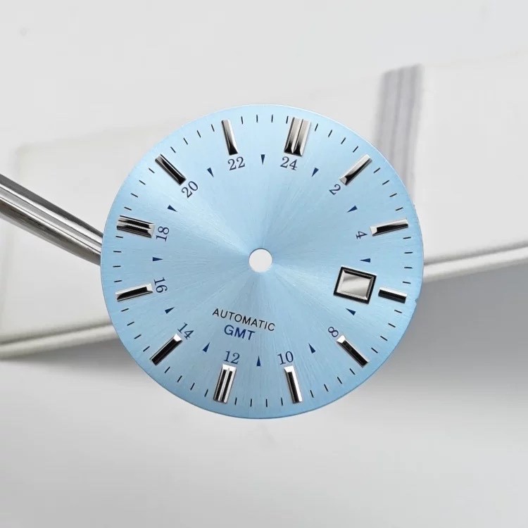 35mm Blue GMT Watch Dial Date for Seiko GS NH34/35