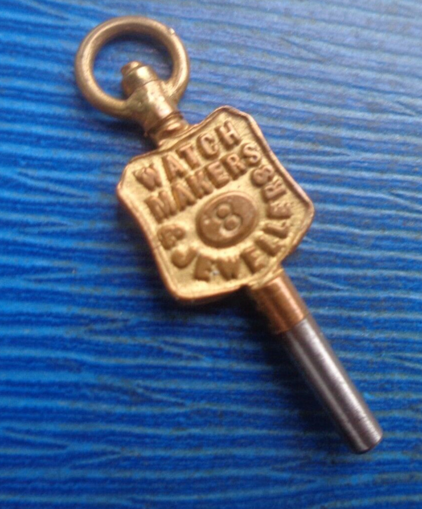 Advertising Pocket Watch Key Wood & Sons of Darwin Lancashire no 8 & no number