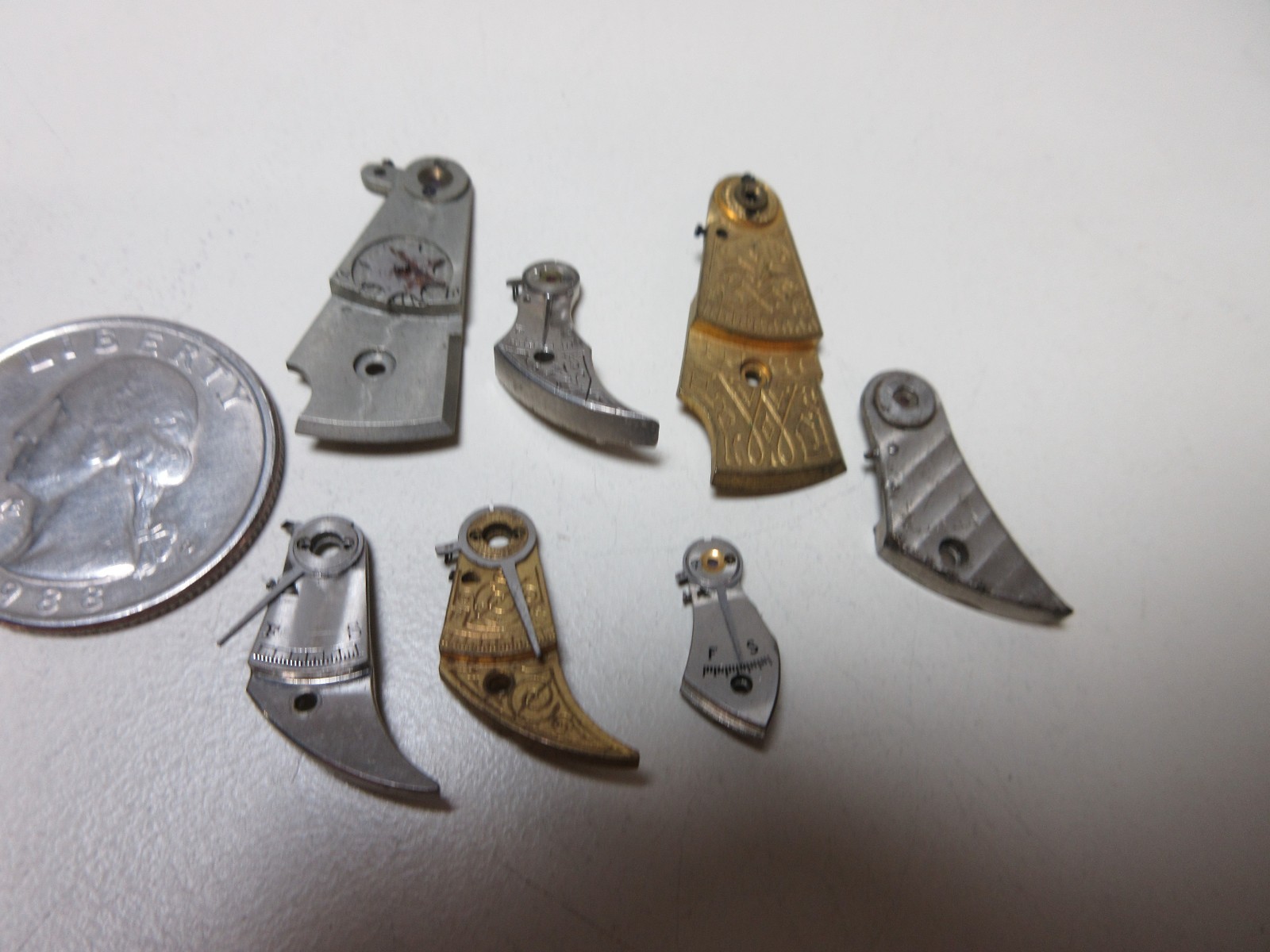 VTG LOT OF POCKET WATCH BALANCE COCKS BRIDGE WATCHMAKER REPLACEMENT PARTS #10
