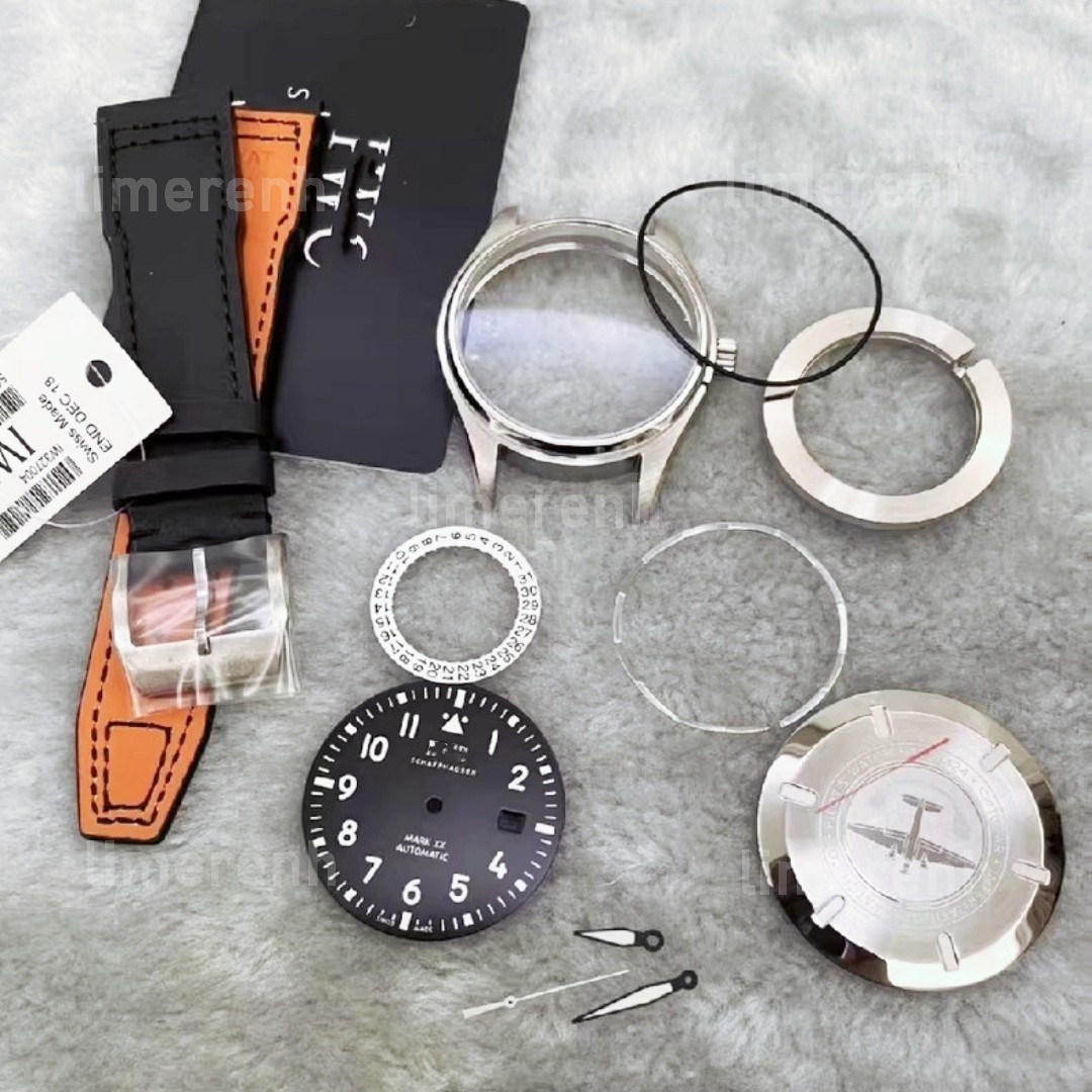 40mm Stainless Steel Case + Leather Strap Mark 20 For IWC ETA2824 No Movement