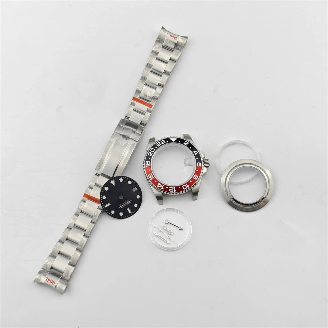 40mm Watch Case Set Sapphire Crystal 28.5mm Dial for NH35 NH34 Movement