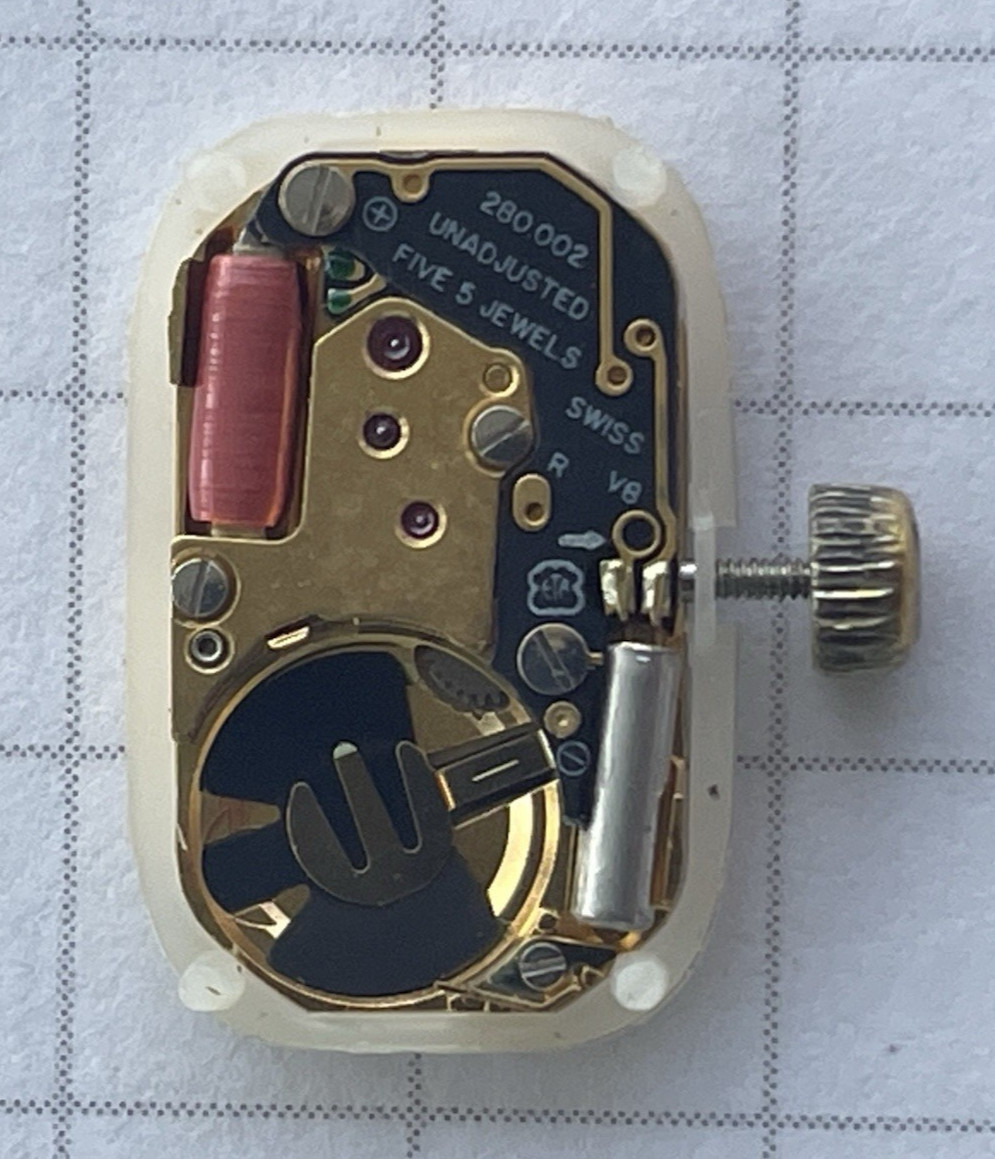 Bulova Quartz movement ETA 280 002 working, diamond dial