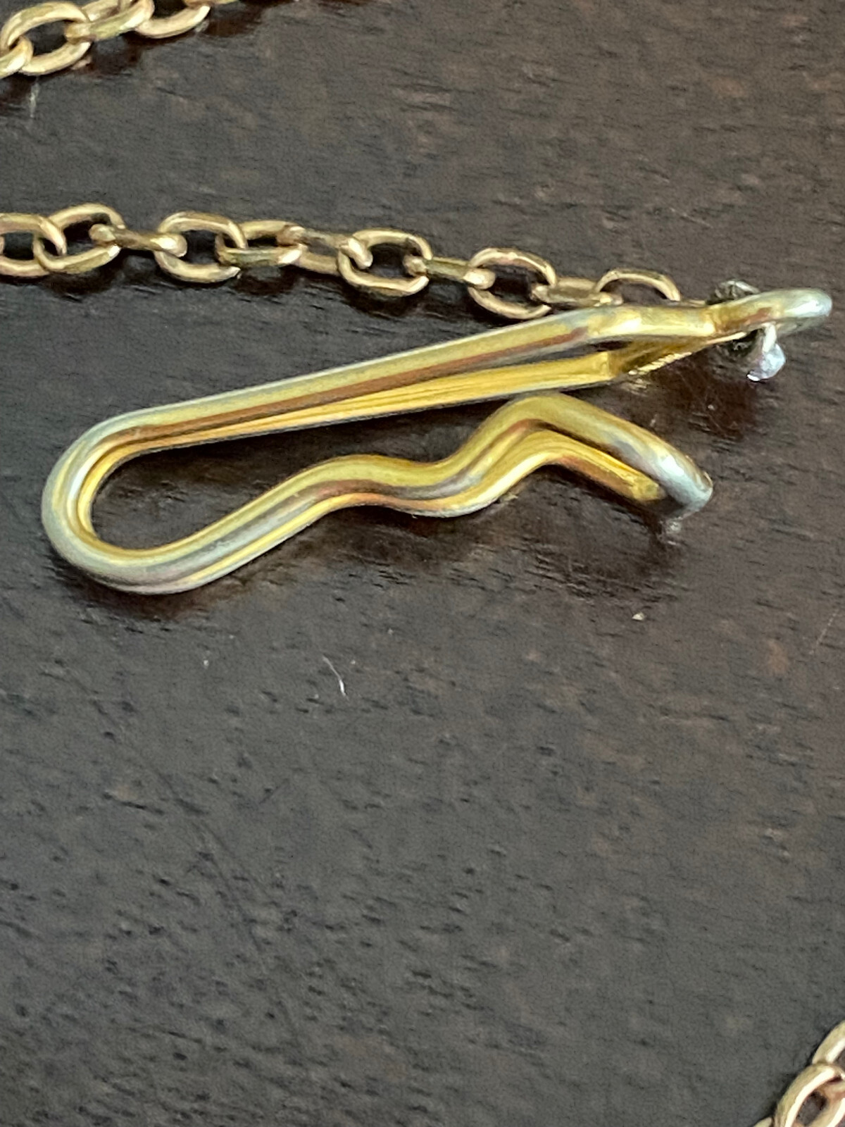 VINTAGE 15 INCH YELLOW GOLD FILLED POCKET WATCH CHAIN W/ STITCHED BASKETBALL
