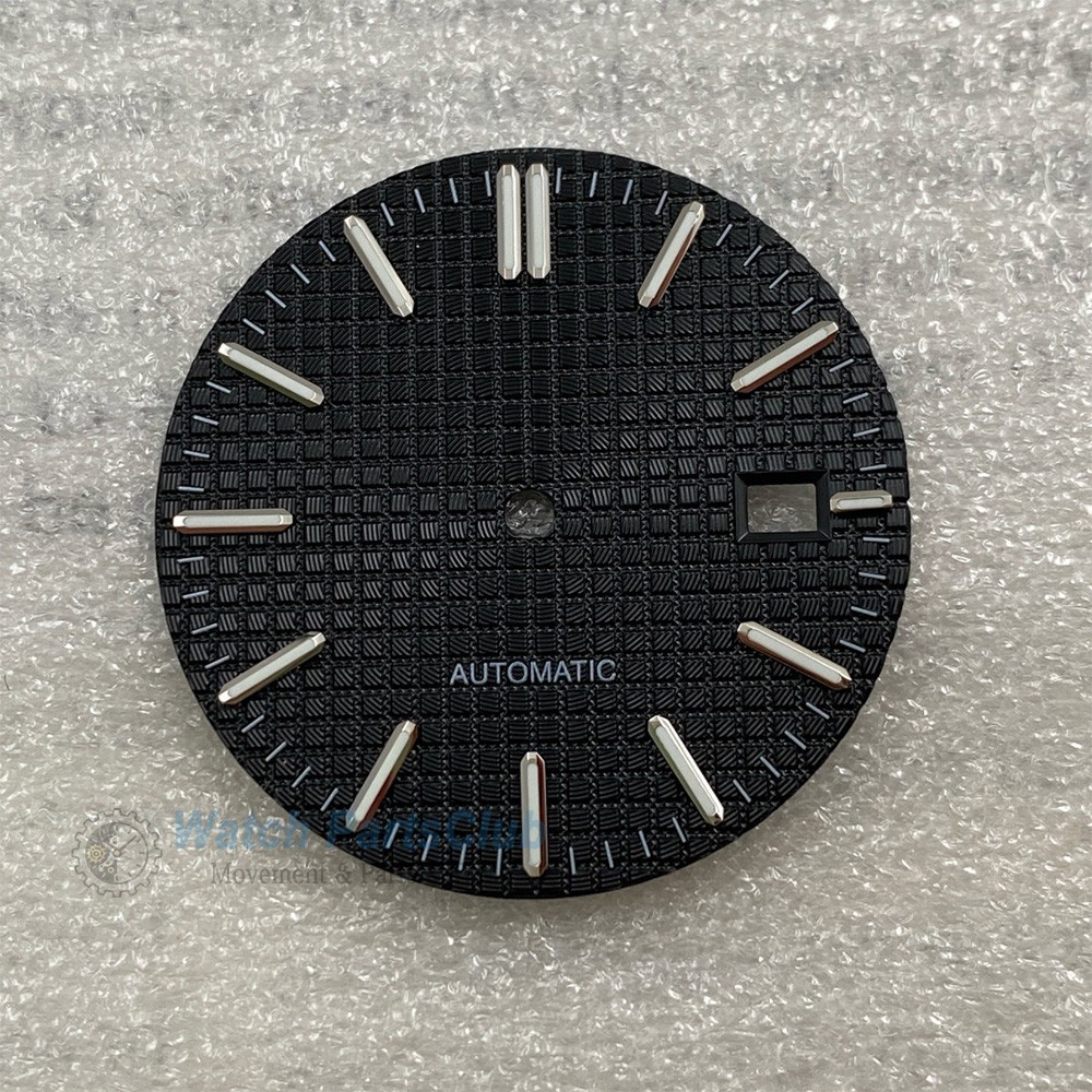 31.8mm Grid Green Luminous Calendar Watch Dial Fit NH35 NH36 Movement