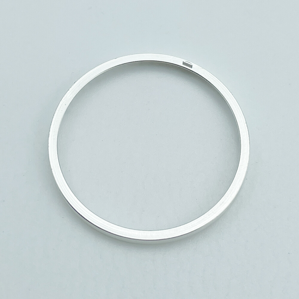 Silver Black GMT Chapter Ring with 24-Hour Index for NH34A, Fits SKX007