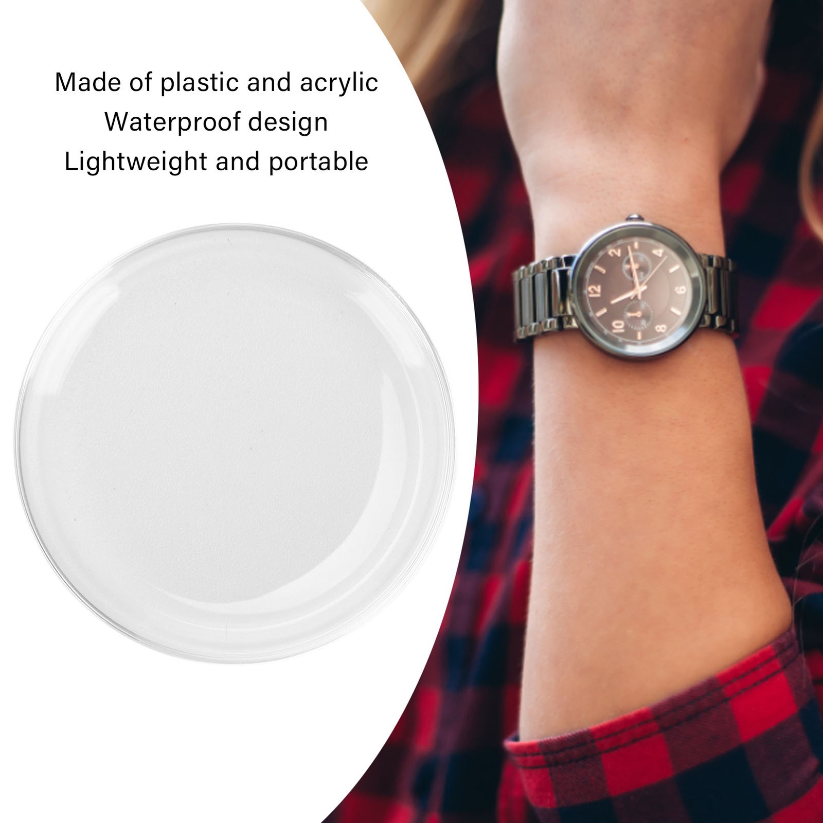 Watch Lens Waterproof Transparent 26.0-29.5mm Round Watch Crystal Lens Watch