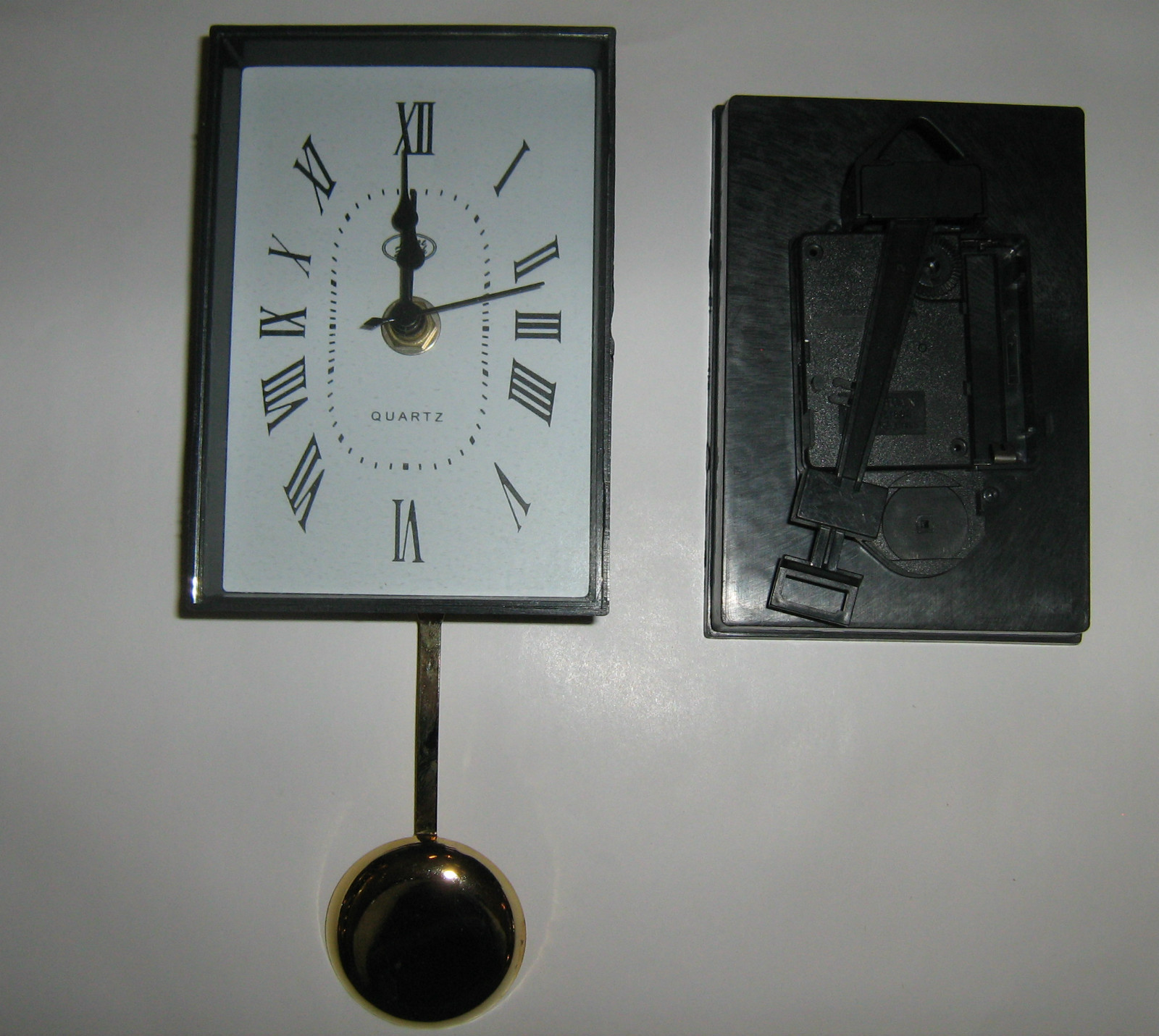 WATCH mechanism with wall hook with pendulum DECOUPAGE QUARTZ MOVEMENT