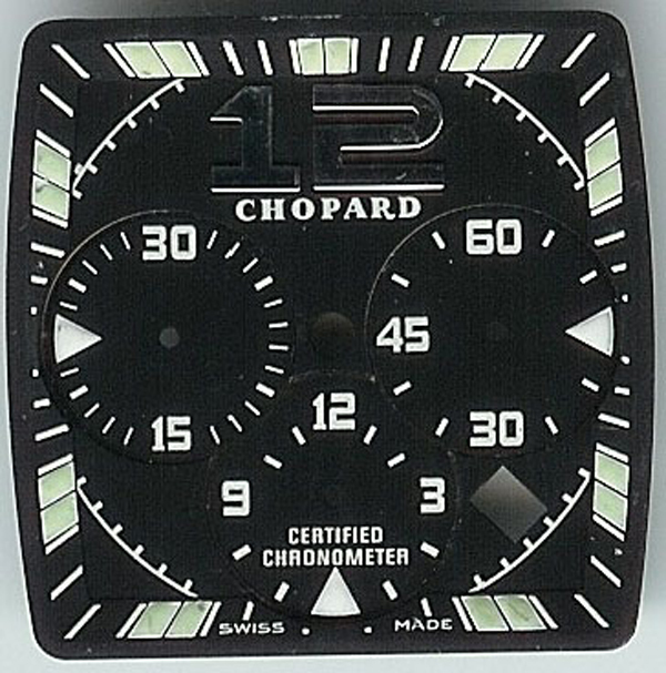 CHOPARD – Square Chronograph Black Dial – MINT old stock * dial5