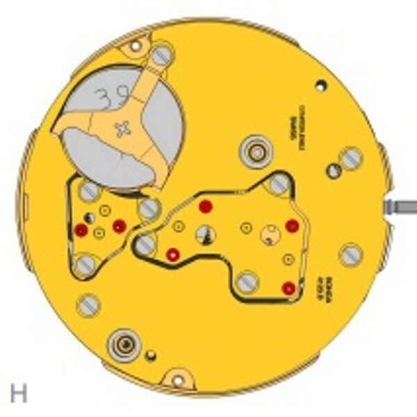 Ronda Watch Movement 4120B Big Date at 12 Swiss Made