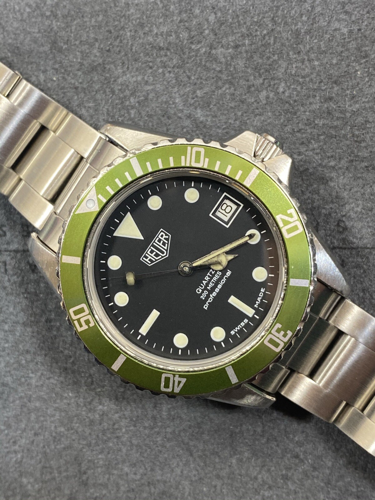 Kermit 16610LV Sub Hulk Green Tag Heuer 1000 Bezel Insert 980.013 980.020
