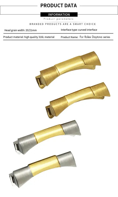 21mm Stainless Steel Watch Band End Link Connection For Rolex Submariner Strap