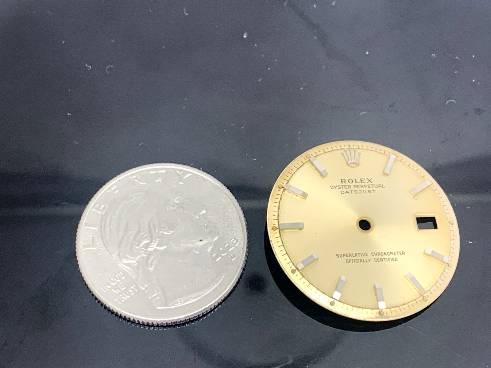 Rolex Datejust Replacement Champagne Dial Stick Hour Marks 1601 36mm Steel