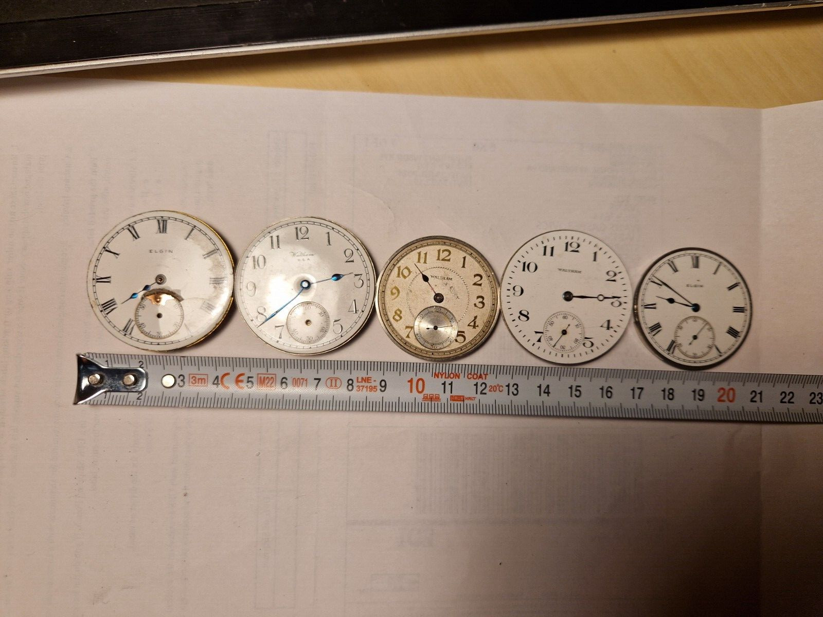 Antique Pocket watch movements American Waltham and Elgin projects
