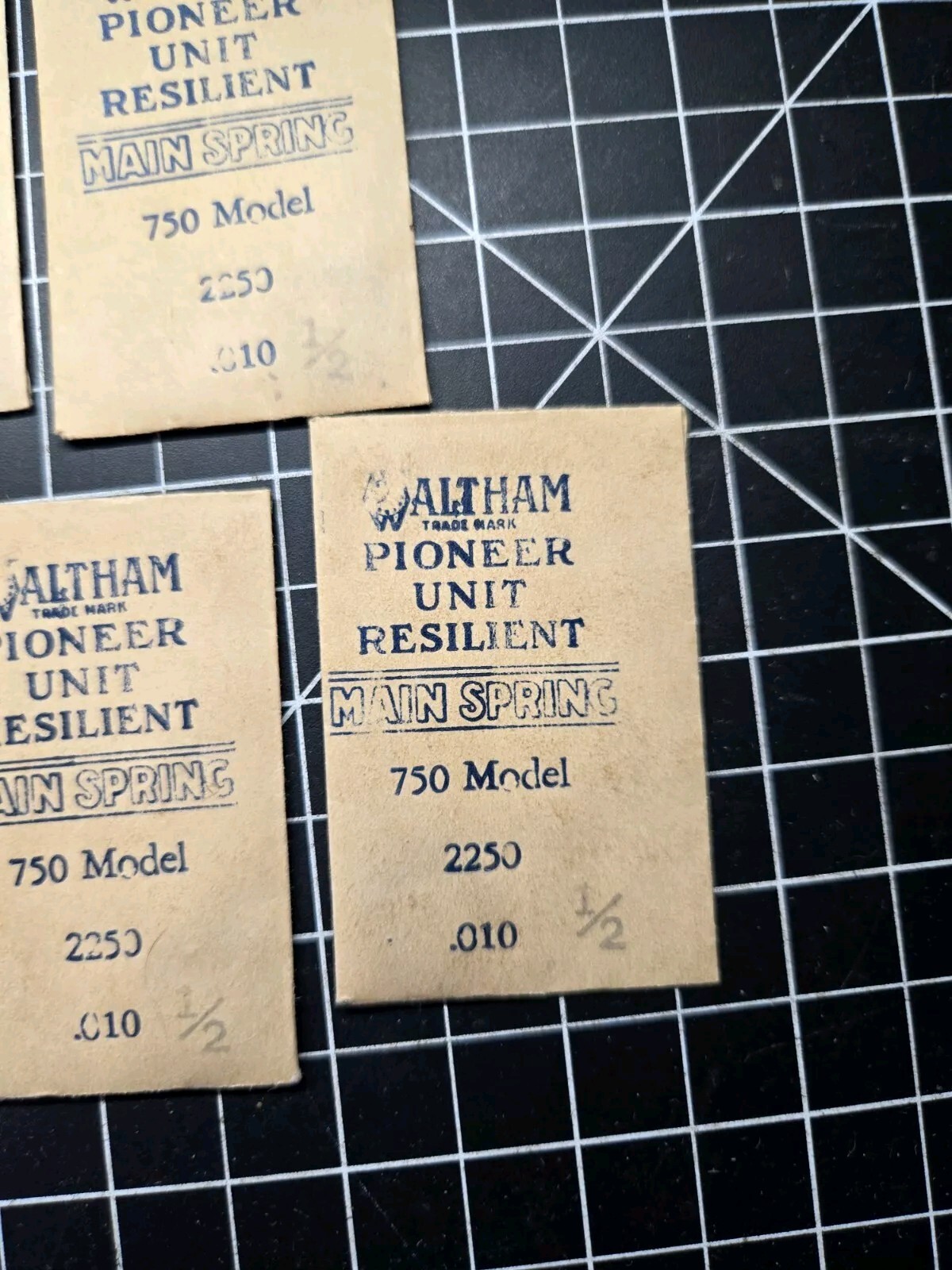 waltham pocket watch mainspring lot the 750 model 2250 .010 1/2 unit special