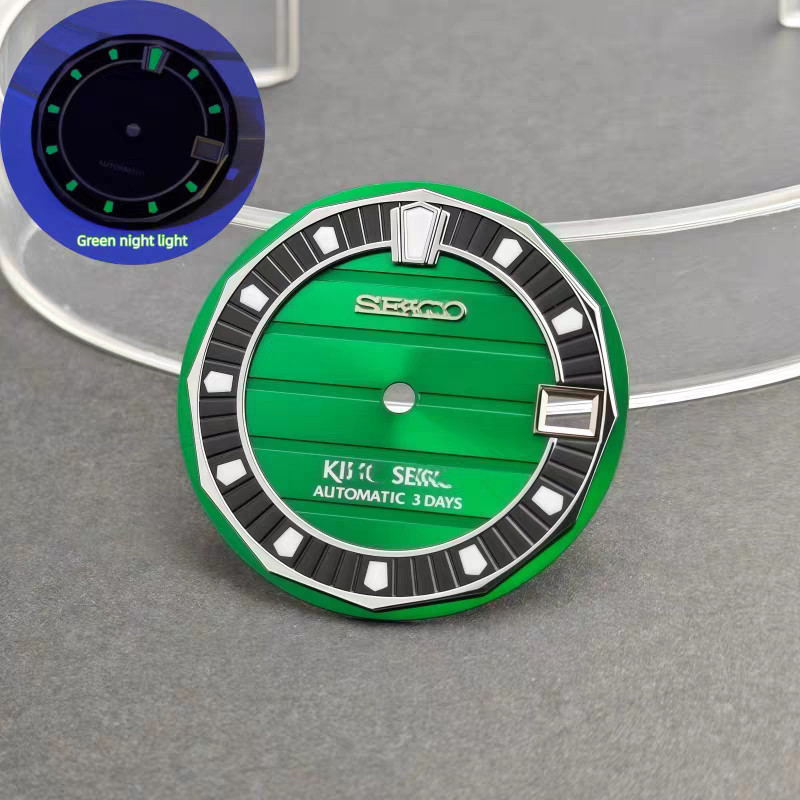 28.5mm Green Luminous Watch Dial for Nh35 Nh36 Movement Modification Accessories