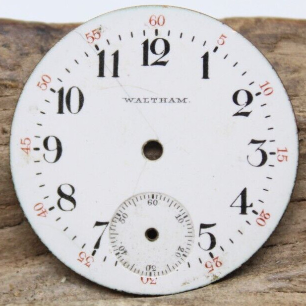 WALTHAM POCKET WATCH DIAL BREGUET NUMERAL INDICES 28.5mm (GI)