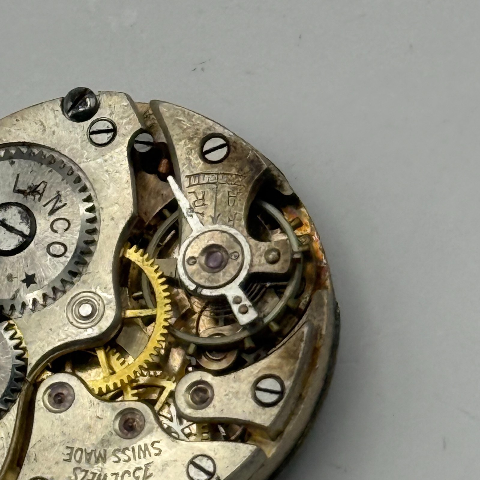 Lanco Watch Movement 15 Jewels Swiss Manual Wind Vintage Parts Repair 23.6mm