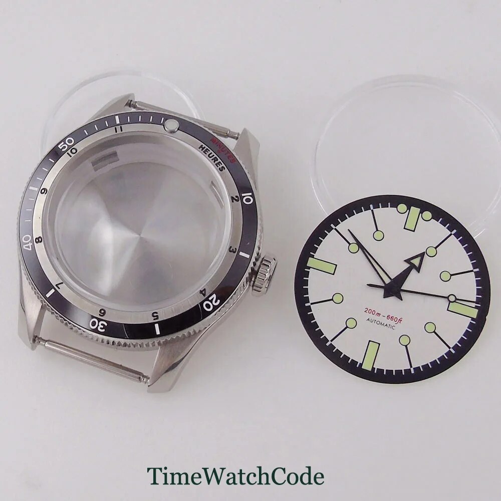 Diving Watch Case for NH35 ETA2824 PT5000 20ATM Double Bow Sapphire Crystal 40mm