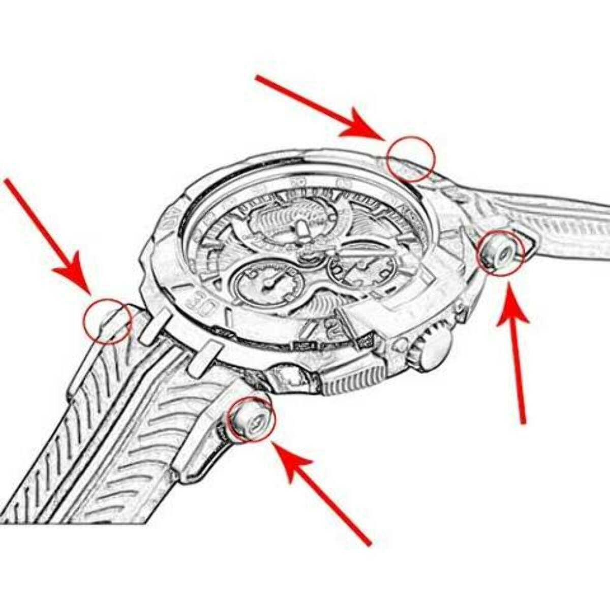 WATCH SCREW TUBE PIN FOR TISSOT T-SPORT T092 T-RACE MOTO GP SPECIAL COLLECTIONS