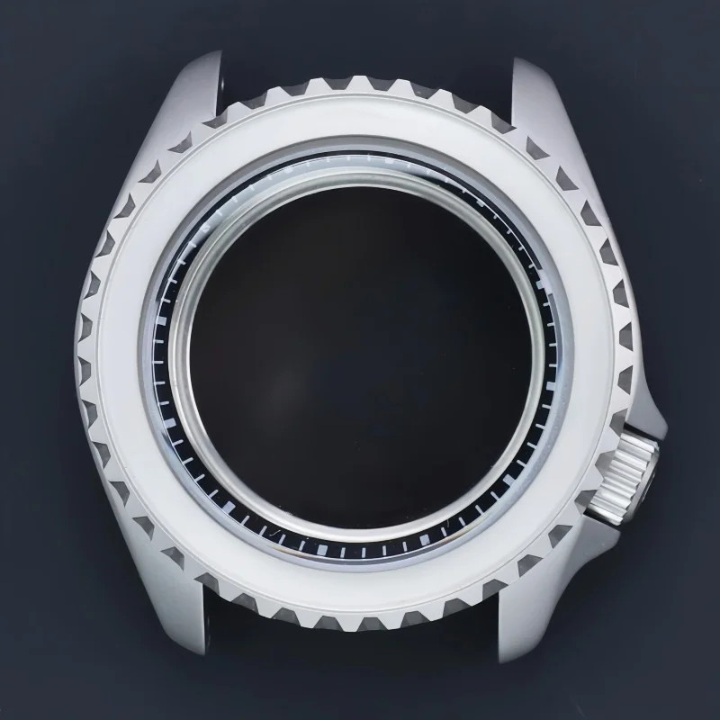 42mm Silver Matte Watch Case Sapphire Crystal Fit for NH35 NH36 28.5mm Dial