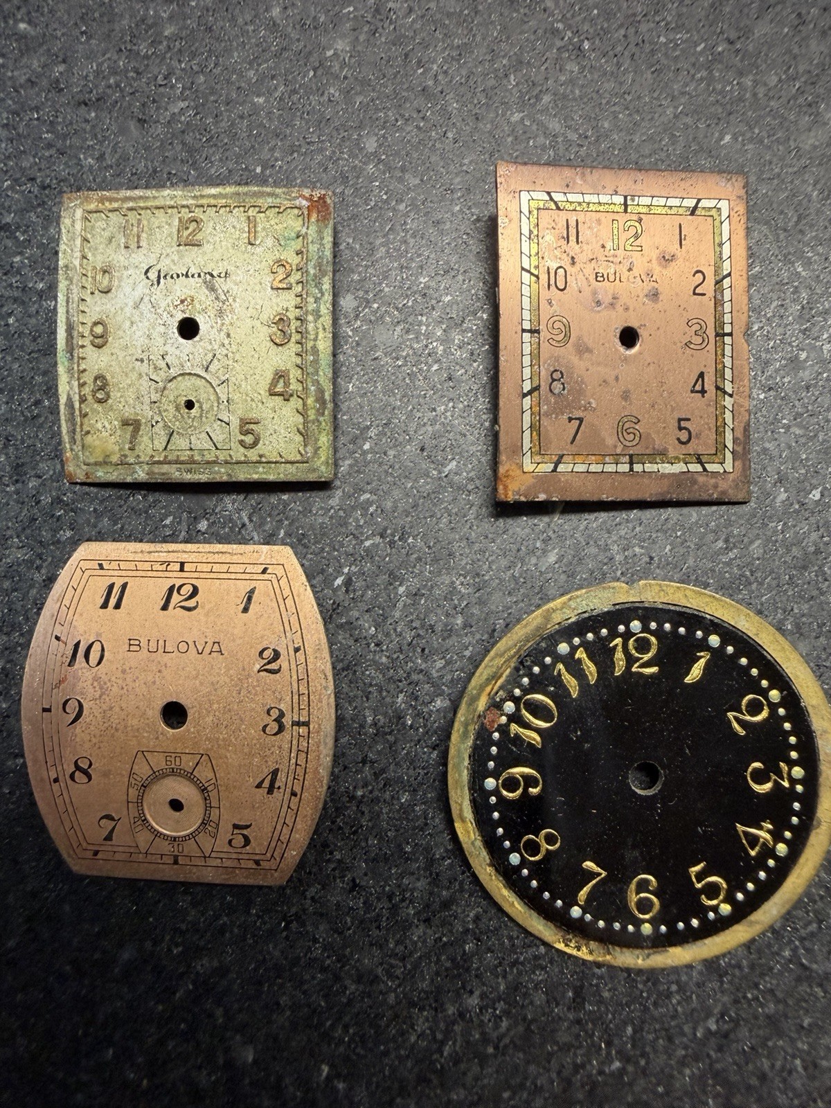 Watch Dial Lot 47 Pieces Bulova Elgin Waltham Gruen Art Deco Parts