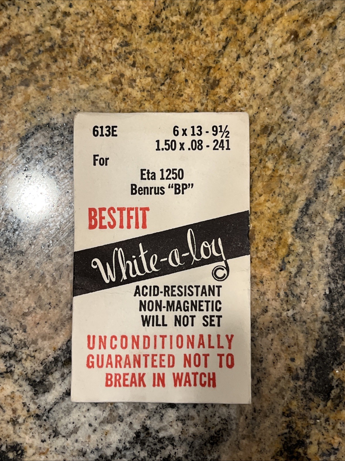 Best Fit White -a-loy 613E Main Spring For Eta 1250 Benrus Bp