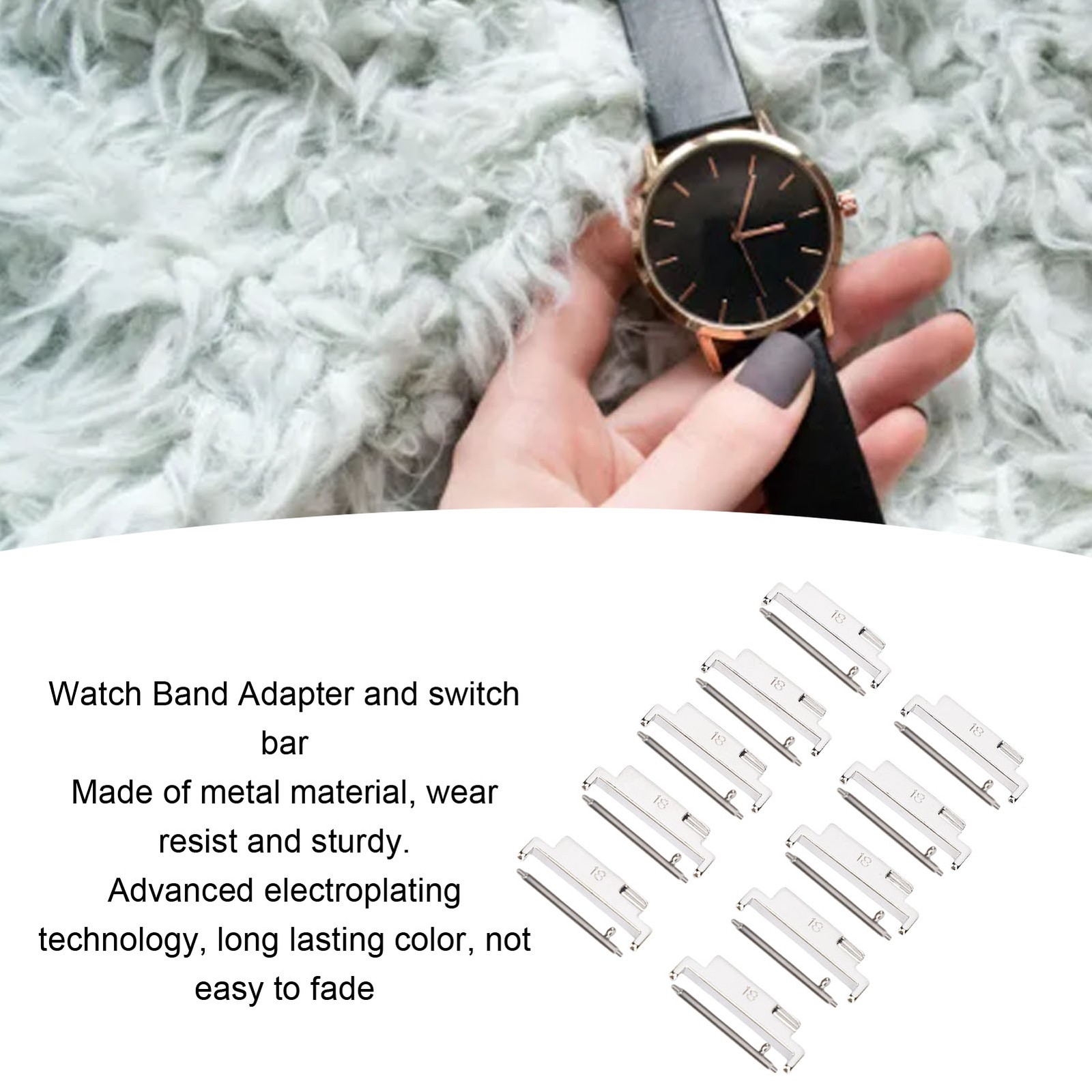 5 Pair Metal Watch Band Adapter Set For 18-22mm Watch Band Adapter