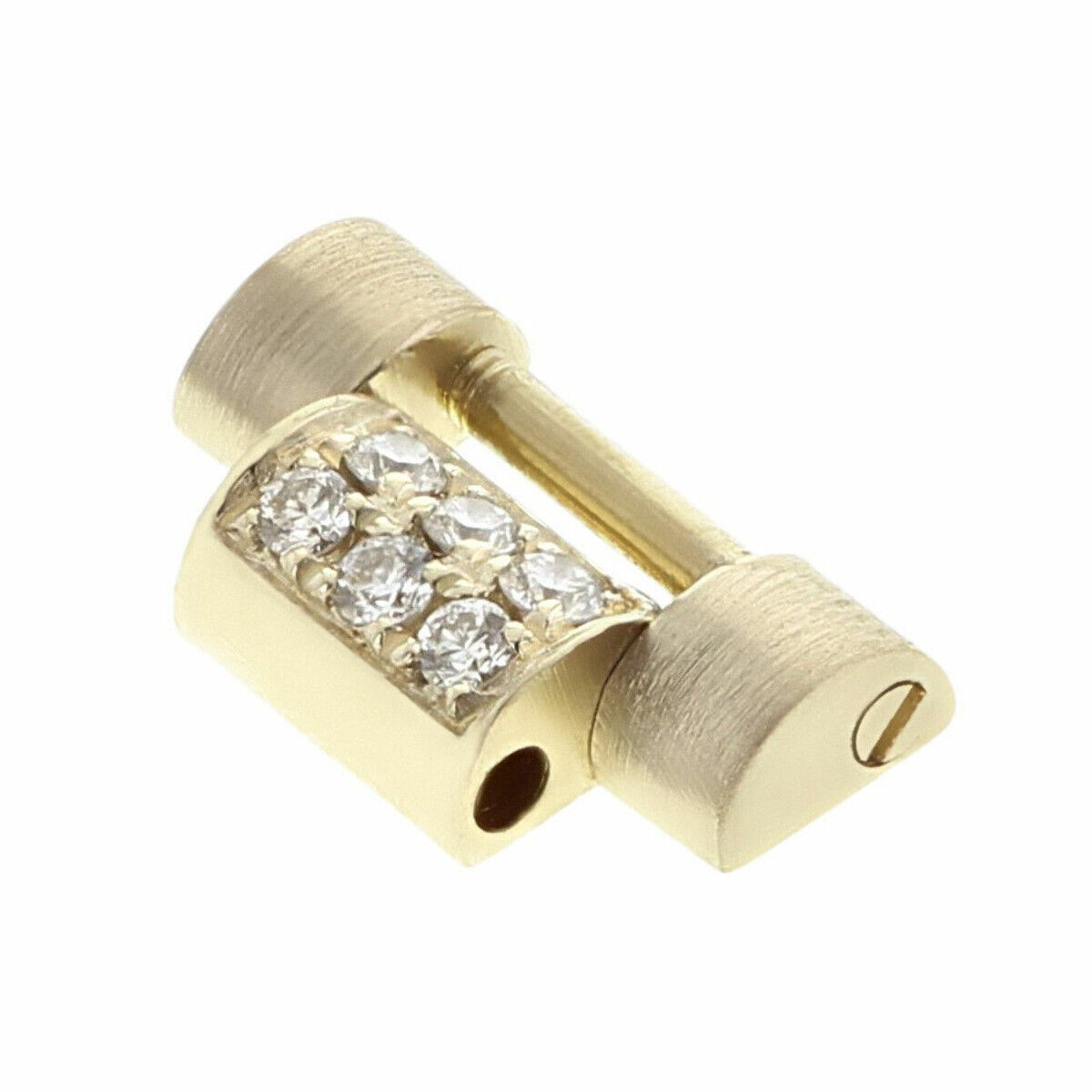 10MM LADIES 18KY WATCH BAND LINK FOR ROLEX DATEJUST WITH 6 NATURAL DIAMONDS