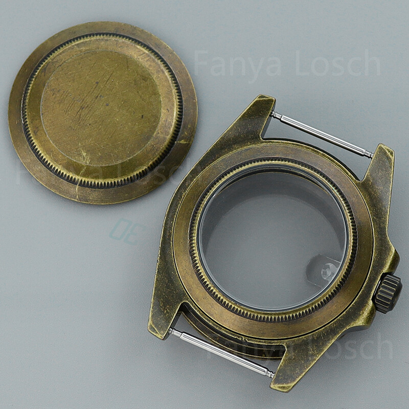 40mm Retro Bronze Watch Case 3C Luminous Ceramic Bezel For Seiko Nh35/36Movement
