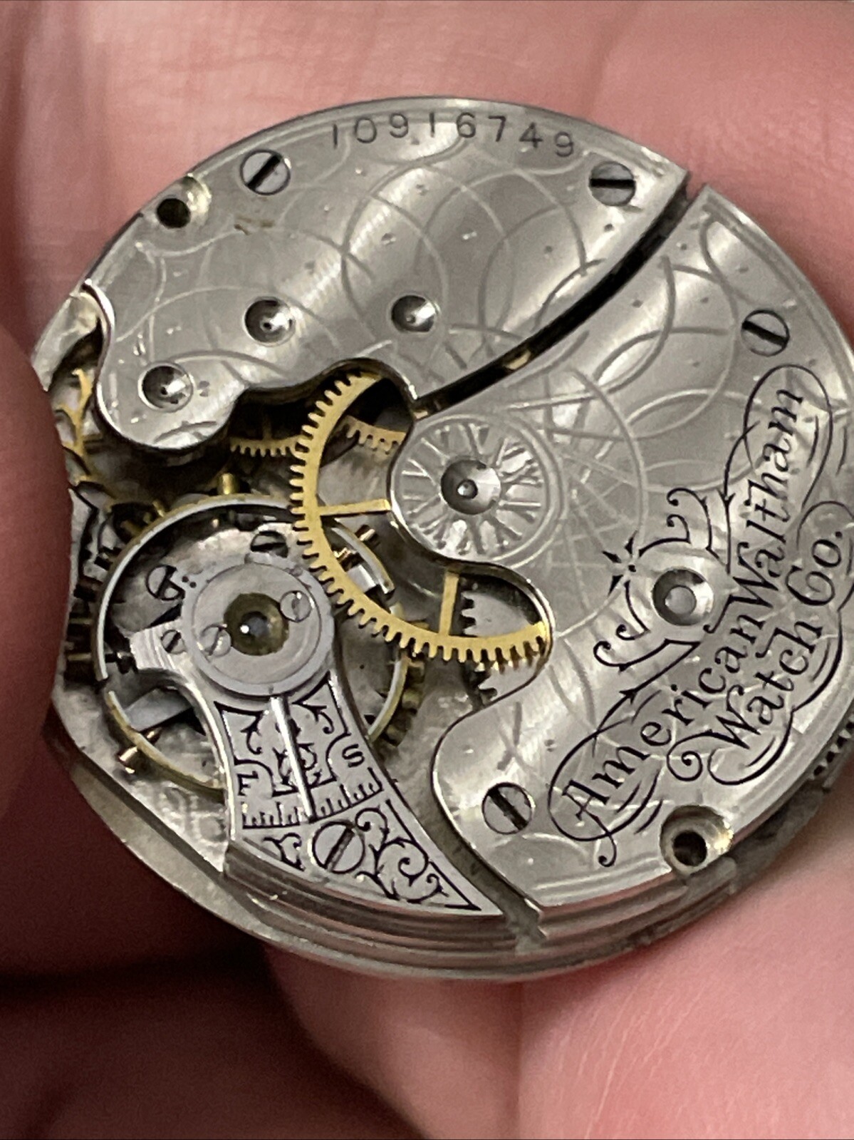 Waltham Pocket Watch Movement Grade Seaside Model 1891 0s 7j For Parts Or Repa