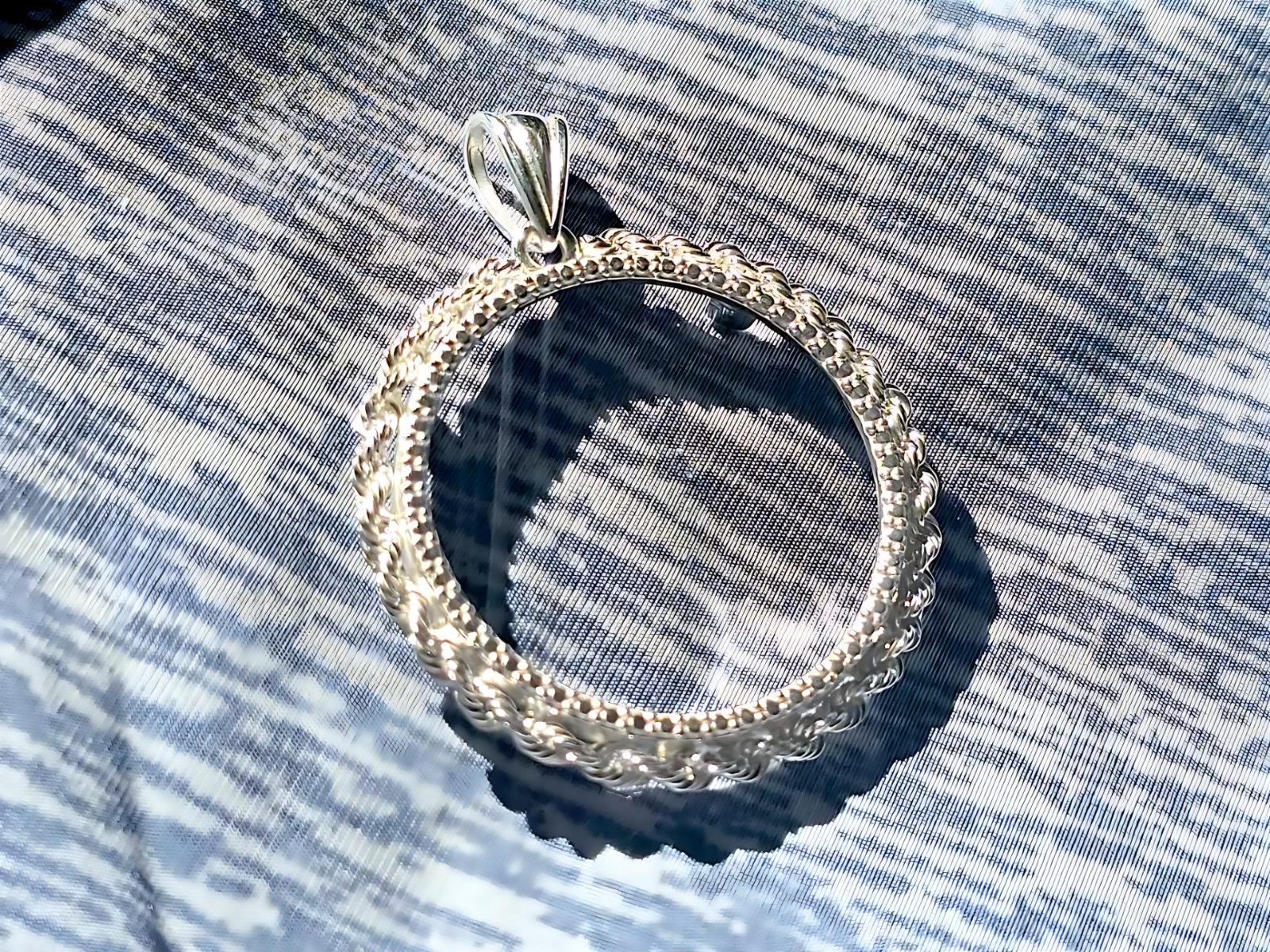 925 Sterling Silver Prong Back Illusion Rope Bezel for 26mm Susan B Anthony