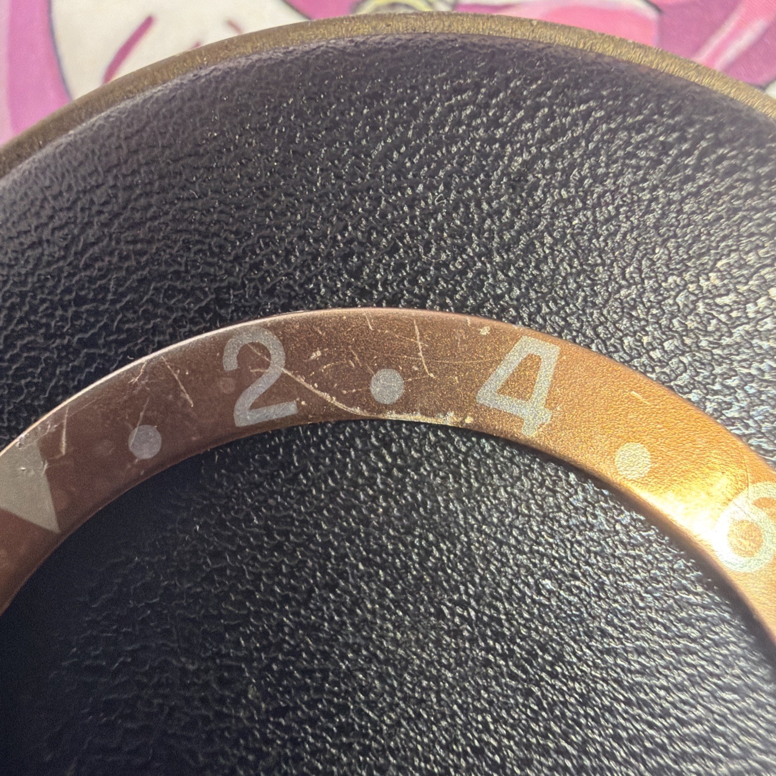 ROLEX GMT Master Bezel Insert 1675/8 16758 Genuine Nipple Dial Eye Of Tiger