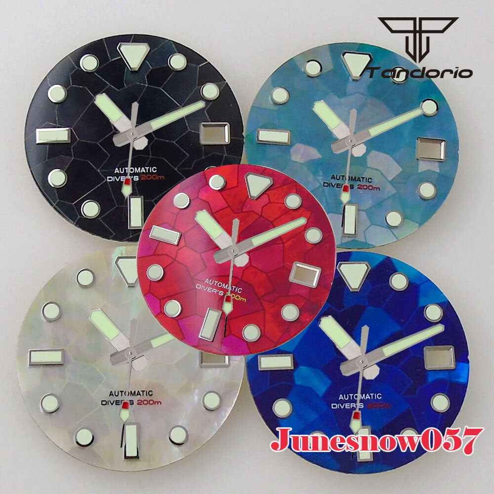 Accessories 29mm Blue/Black Red MDP Fritillaria Watch Dial Fit NH35A NH36A SKX