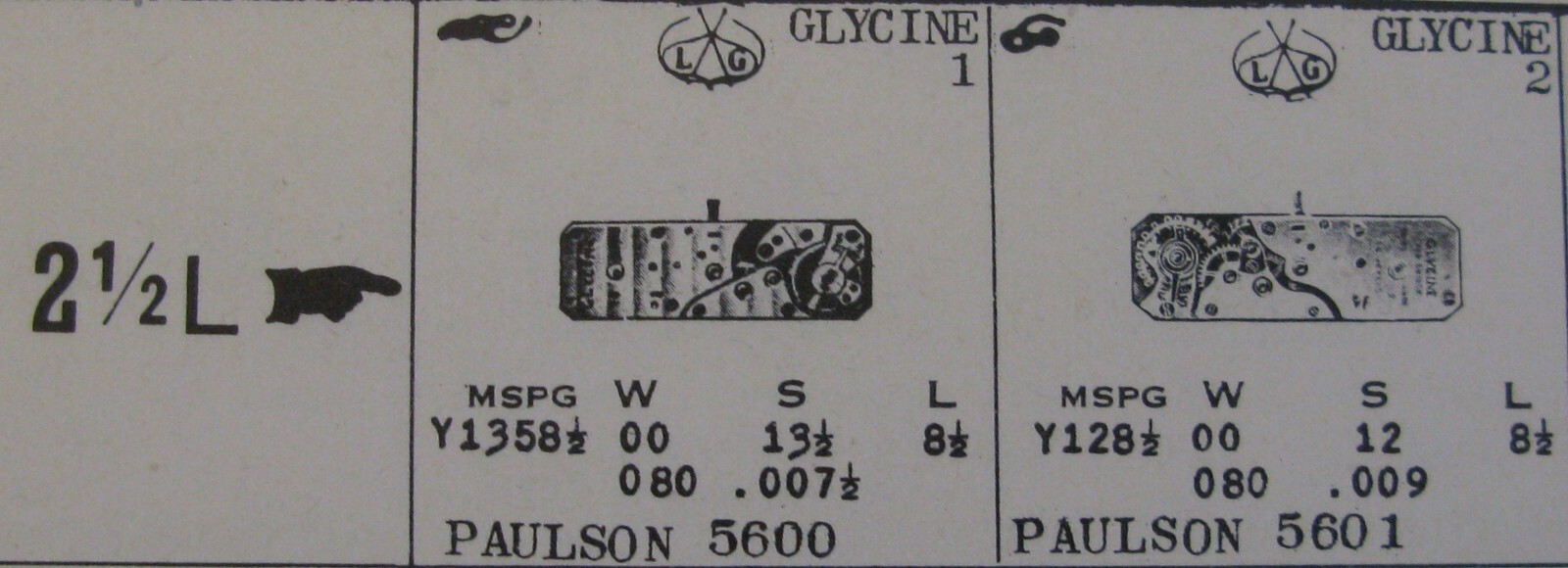 Glycine baguette watch 3 3/4″ ? … winding stem new old stock #401