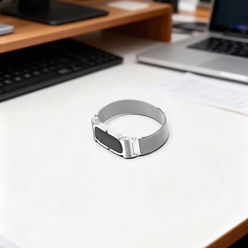 Metal Frame Milanese Metal Strap Stainless Steel Strap for Google Fitbit Air