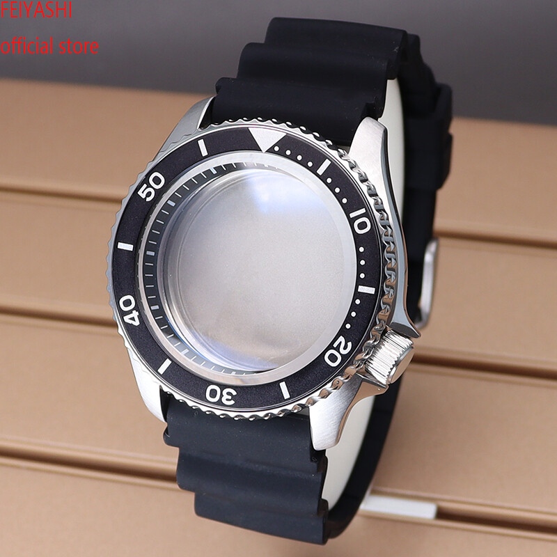 42.5mm Watch case strap with black aluminum ring For Seiko Nh35 NH36 38 Movement