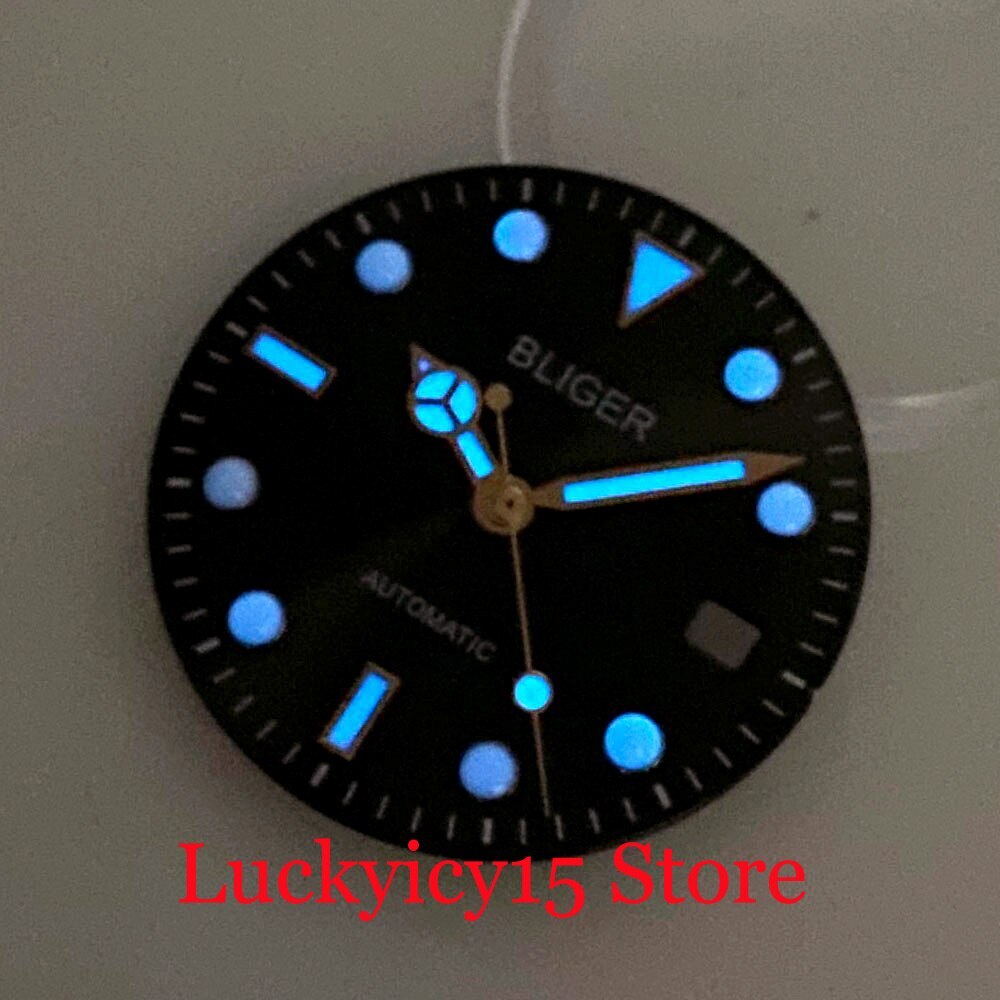 29mm Fit NH35A NH36A MIYOTA 82 ETA2824 Movement Automatic Mens Watch Black Dial