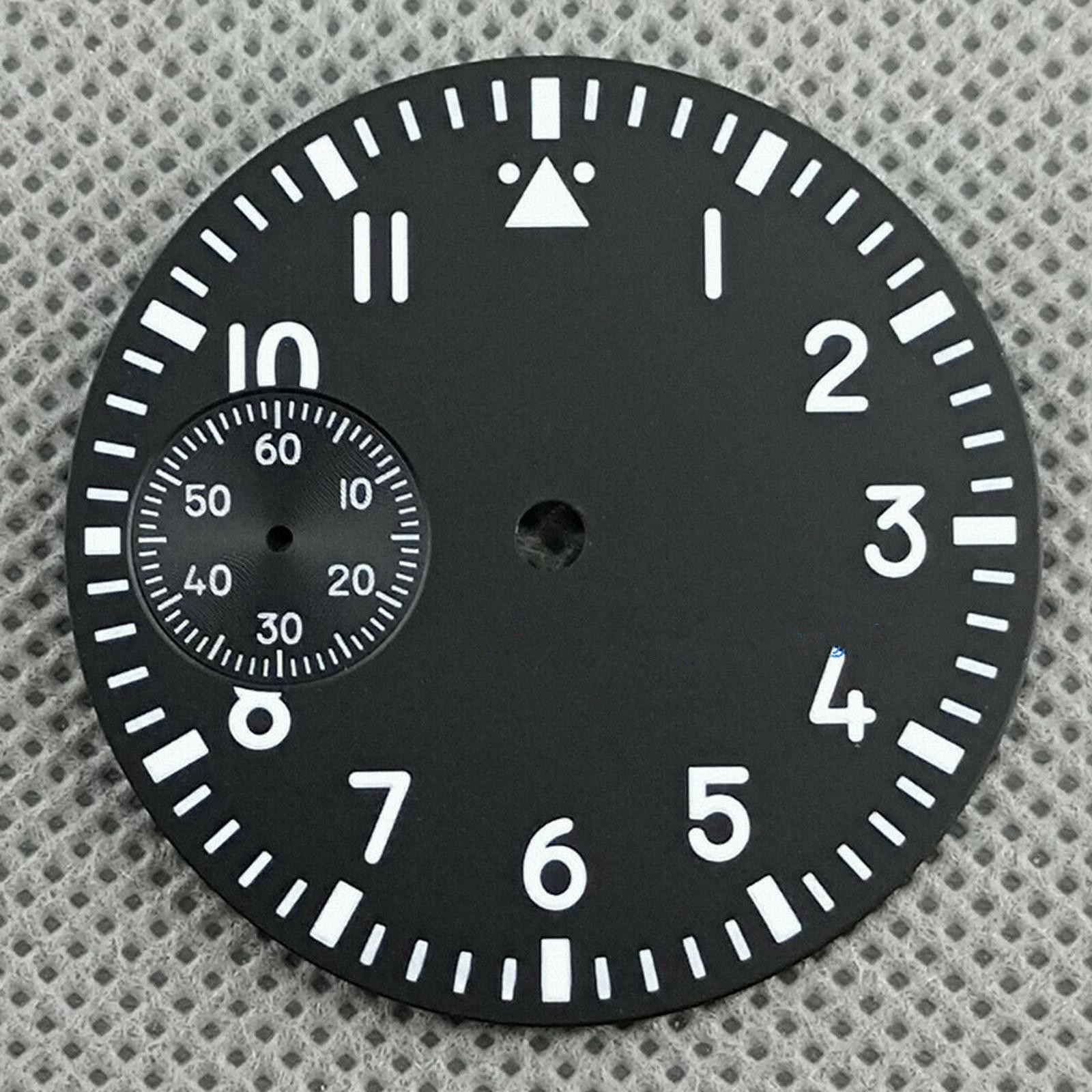 37mm Green Luminous Watch Dial Second @9 Replace For ETA 6497 ST3600 Movement